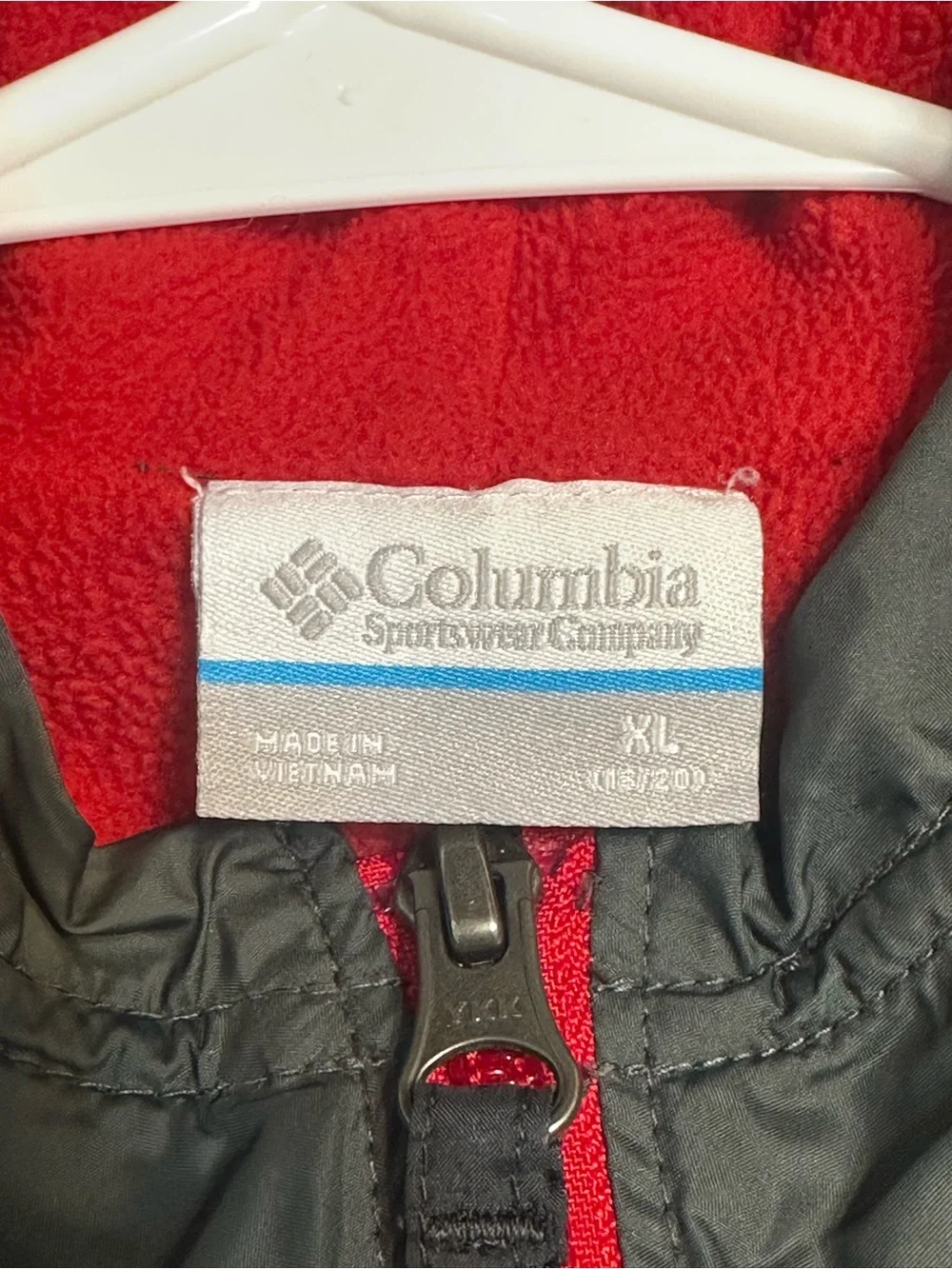 Columbia Black & Red Hooded Windbreaker Jacket